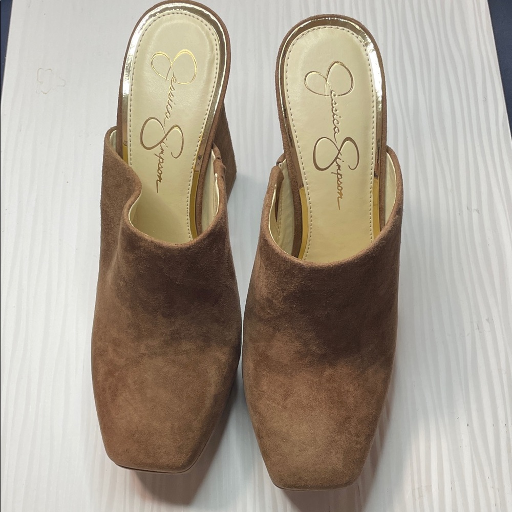 Jessica Simpson Tan Suede Mules